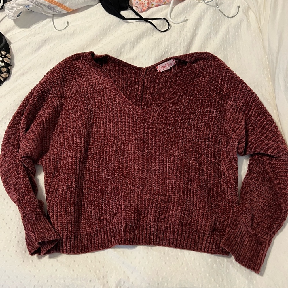 Chenille mauve chunky sweater